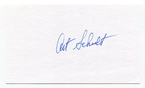 Art Schult Signed 3x5 Index Card Autographed MLB Baseball New York Yankees