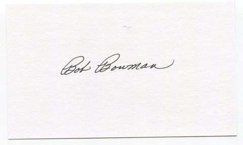 Bob Bowman Signed 3x5 Index Card Autographed MLB Baseball Philadelphia Phillies