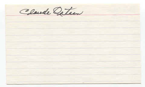 Claude Osteen Signed 3x5 Index Card Baseball Autographed Signature