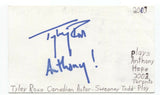 Tyley Ross Signed 3x5 Index Card Autographed Signature Actor Singer