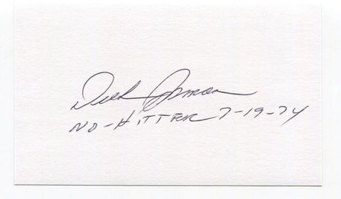 Dick Bosman Signed 3x5 Index Card Autographed Baseball Texas Rangers No Hitter