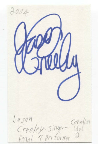 Jason Greeley Signed 3x5 Index Card Autographed Signature Band