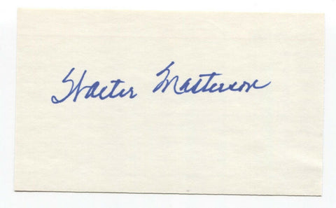 Walt Masterson Signed 3x5 Index Card Baseball Autographed Signature