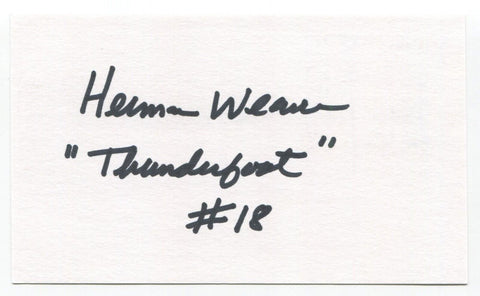 Herman Weaver "Thunderfoot" Signed 3x5 Index Card Autograph NFL Seattle Seahawks