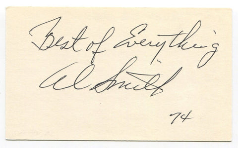 Al Smith Signed 3x5 Index Card Autographed MLB Baseball Cleveland Indians