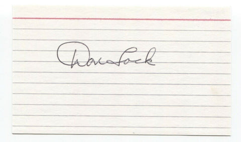 Don Lock Signed 3x5 Index Card Baseball Autographed Signature