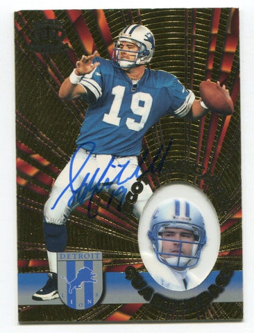 1996 Pacific Invincible Scott Mitchell Signed Card Football Autographed #I-46