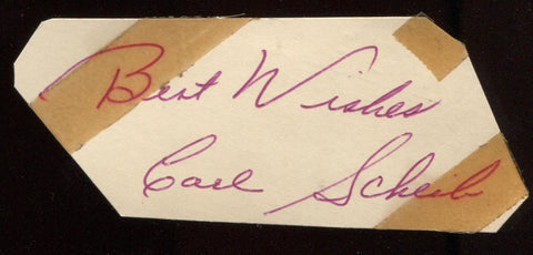 Carl Scheib Signed Cut  From 1951 Autograph Clipped from a GPC 