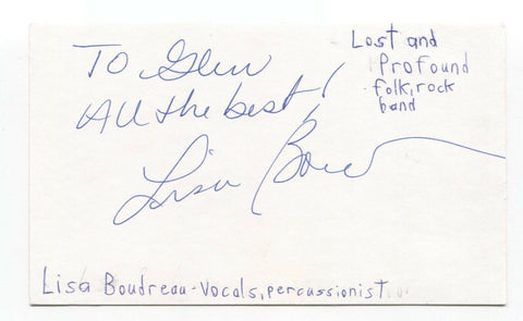 Lost and Profound - Lisa Boudreau Signed 3x5 Index Card Autographed Signature