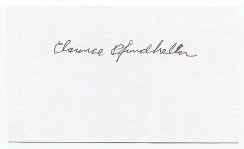 Clarence Pfundheller Signed 3x5 Index Card Autographed WWII Pearl Harbor
