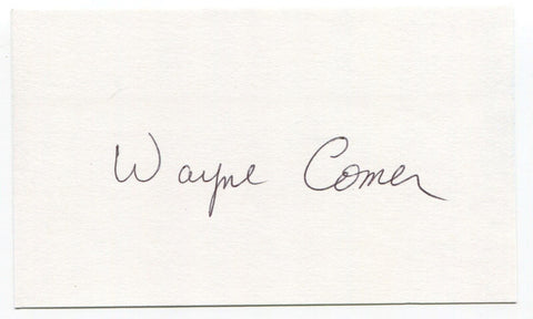 Wayne Comer Signed 3x5 Index Card Autographed Seattle Pilots World Series