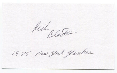 Richard "Rich" Bladt Signed 3x5 Index Card Autographed Chicago Cubs Debut 1969