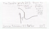 George Pelecanos Signed 3x5 Index Card Autographed Signature Author Writer