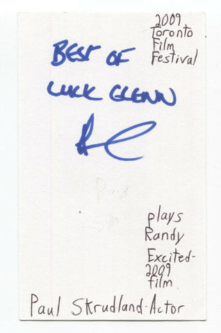 Paul Skrudland Signed 3x5 Index Card Autograph Signature Actor Excited