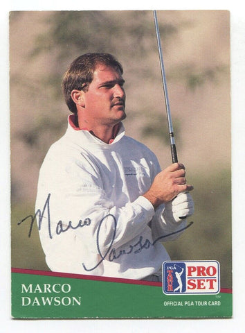 1991 Pro Set PGA Tour Golf Marco Dawson Signed Card Autographed #118