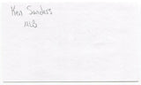 Ken Sanders Signed 3x5 Index Card Autographed MLB Baseball Milwaukee Brewers