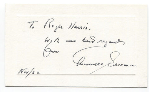 Maxwell Geismar Signed Card Autographed Signature Author
