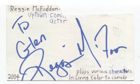 Reggie McFadden Signed 3x5 Index Card Autographed Signature Comedian Actor