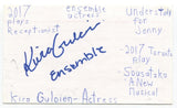 Kira Guloien Signed 3x5 Index Card Autographed Actress Murdoch Mysteries