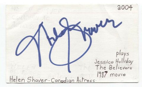 Helen Shaver Signed 3x5 Index Card Autographed Signature Actress
