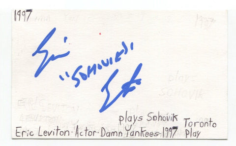 Eric Leviton Signed 3x5 Index Card Autograph Actor Law And Order 90210