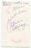 Patricia Conroy Signed 3x5 Index Card Autographed Signature Country Singer