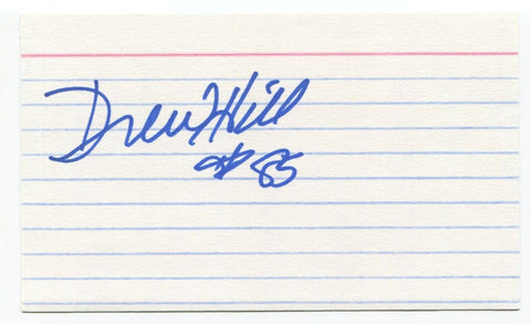Drew Hill Signed 3x5 Index Card Autographed Signature Football NFL Oilers