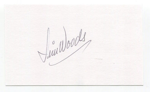 Jim Woods Signed 3x5 Index Card Autograph Baseball MLB Phillies and Sportscaster