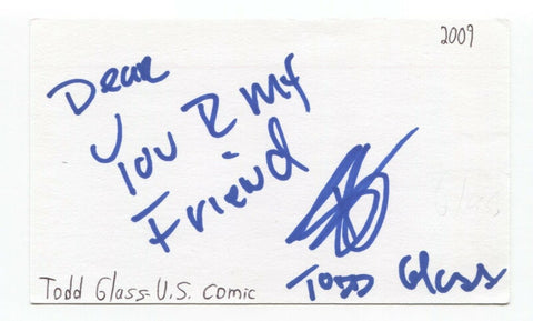 Todd Glass Signed 3x5 Index Card Autographed Signature Comedian Comic Actor