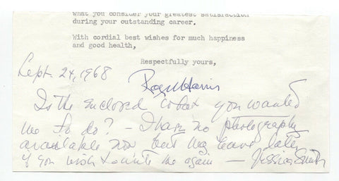 Jessica Smith Signed Note Letter Autographed Signature Activist Editor