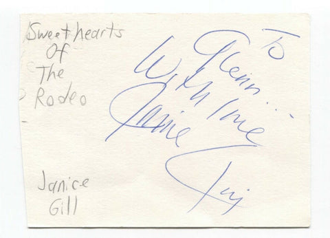 Sweethearts of the Rodeo - Janis Oliver Signed Index Cut 3x5 Card Autograph Gill