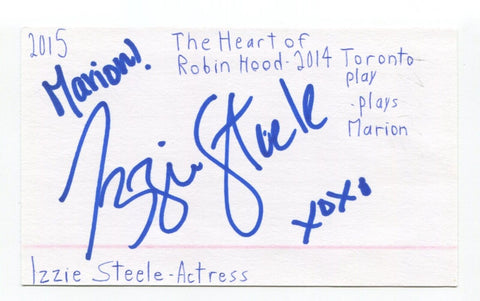 Izzie Steele Signed 3x5 Index Card Autographed Actress NCIS Law and Order