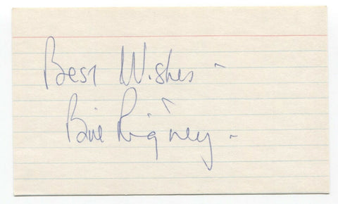 Bill Rigney Signed 3x5 Index Card Baseball Autographed Signature