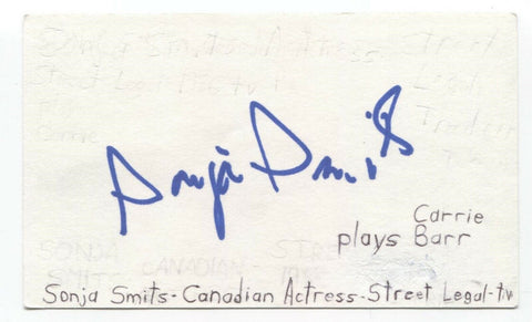 Sonja Smits Signed 3x5 Index Card Autographed Signature Actress