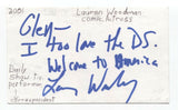 Lauren Weedman Signed 3x5 Index Card Autographed Signature Actress