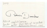 Patricia Duncker Signed 3x5 Index Card Autographed Signature Author