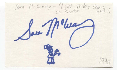 Sara McCreary Signed 3x5 Index Card Autograph Signature Comic Book Night Tribes