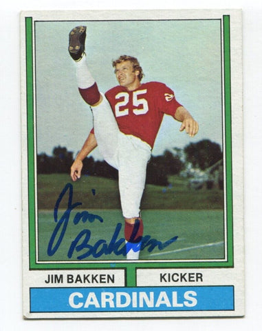 1974 Topps Jim Bakken Signed Card Football Autographed #60