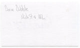 Dorne Dibble Signed 3x5 Index Card Autographed Fooball Signed Detroit Lions NFL