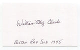 William "Otey" Clark Signed 3x5 Index Card Autographed Baseball Boston Red Sox