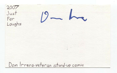 Dom Irrera Signed 3x5 Index Card Autograph Signature Actor Comedian
