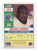 1990 Score Michael Brooks Signed Card Football Autograph AUTO #384