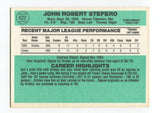 1984 Donruss John Stefero Signed Baseball Card Autographed AUTO #622