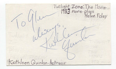 Kathleen Quinlan Signed 3x5 Index Card Autographed Signature Actor Apollo 13
