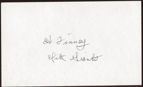 Ed Finney Signed Index Card 3x5 NEGRO LEAGUE Autographed Very Scarce Auto
