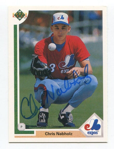 1991 Upper Deck Chris Nabholz Signed Card Baseball MLB Autographed AUTO #538