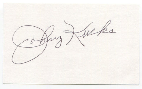 Johnny Kuck Signed 3x5 Index Card Autographed Baseball MLB New York Yankees