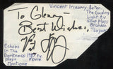 Vincent Irizarry Signed Cut 3x5 Index Card Autographed Signature Actor