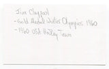 James Jim Claypool Signed 3x5 Index Card Autographed Hockey 1960 Olympic HOF