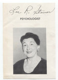 Mrs. Lee R. Steiner Signed Photo Autographed Signature Psychologist Author